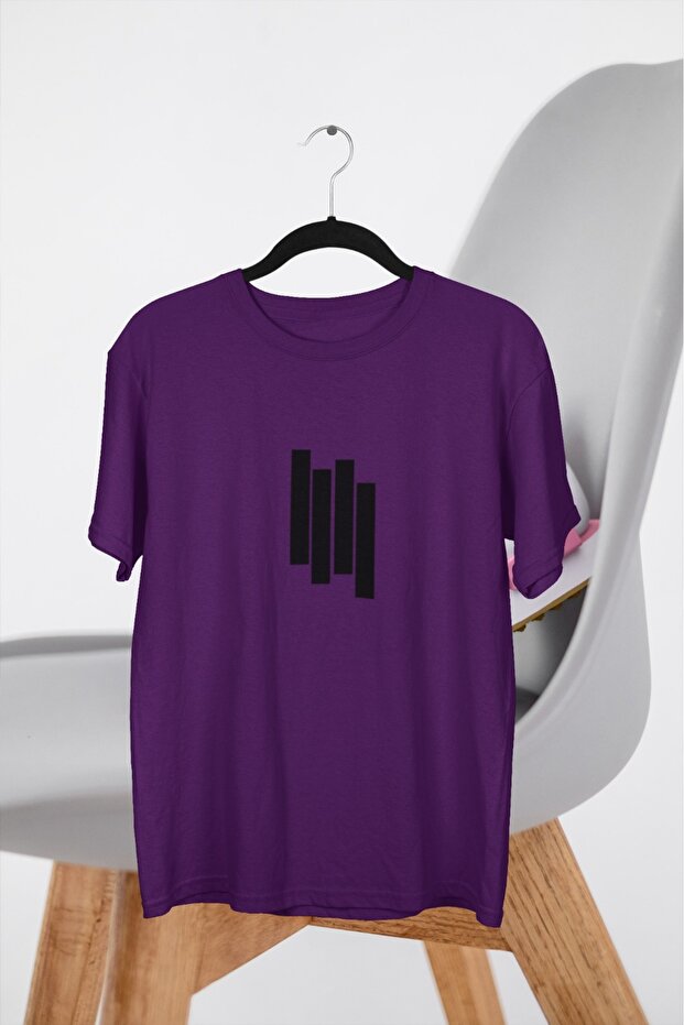 Men/Women's Striped Transfer Printed Round Neck Short Sleeve T-Shirt