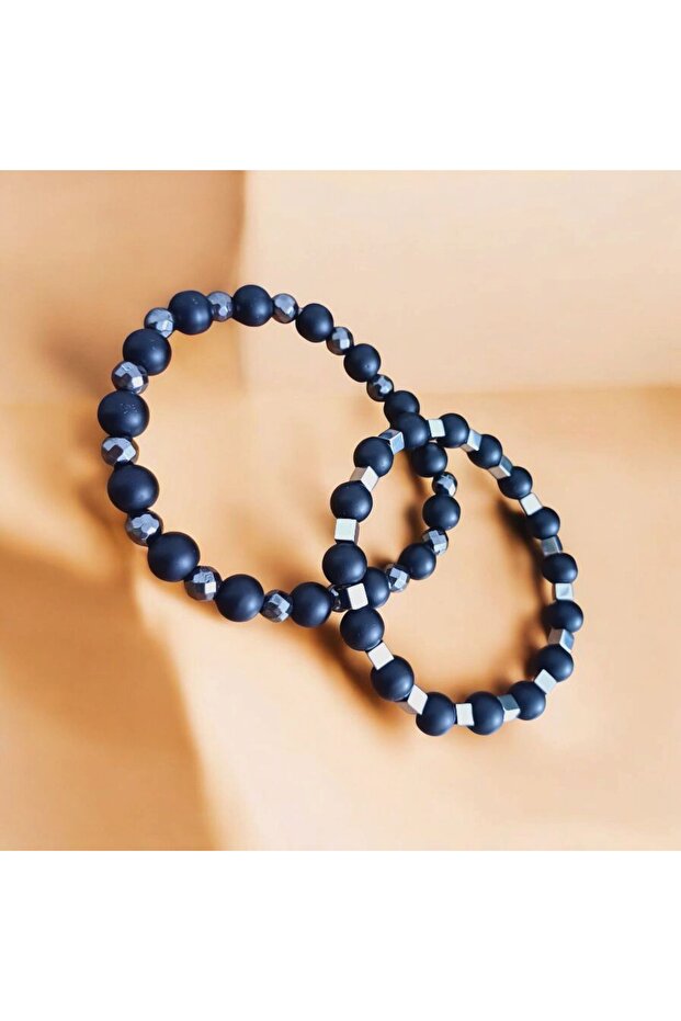 Natural Stone Hematite Bead Bracelet Unisex Women Men