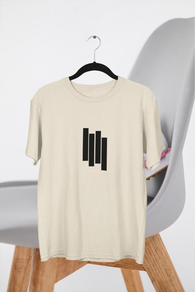 Men/Women's Striped Transfer Printed Round Neck Short Sleeve T-Shirt