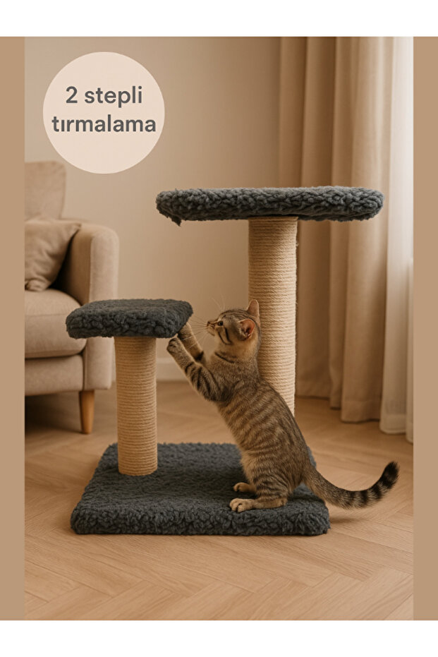 44 cm Cat Scratching Board with Two Step Steps, Playground and Fun