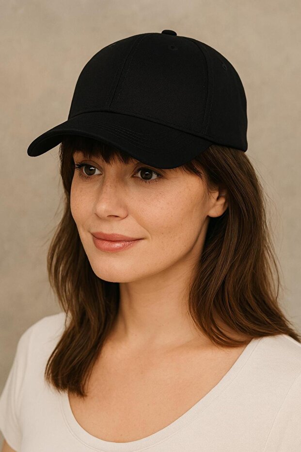 Unisex Basic 2-Piece Adjustable Hat Baseball Cap Red-Black - 8