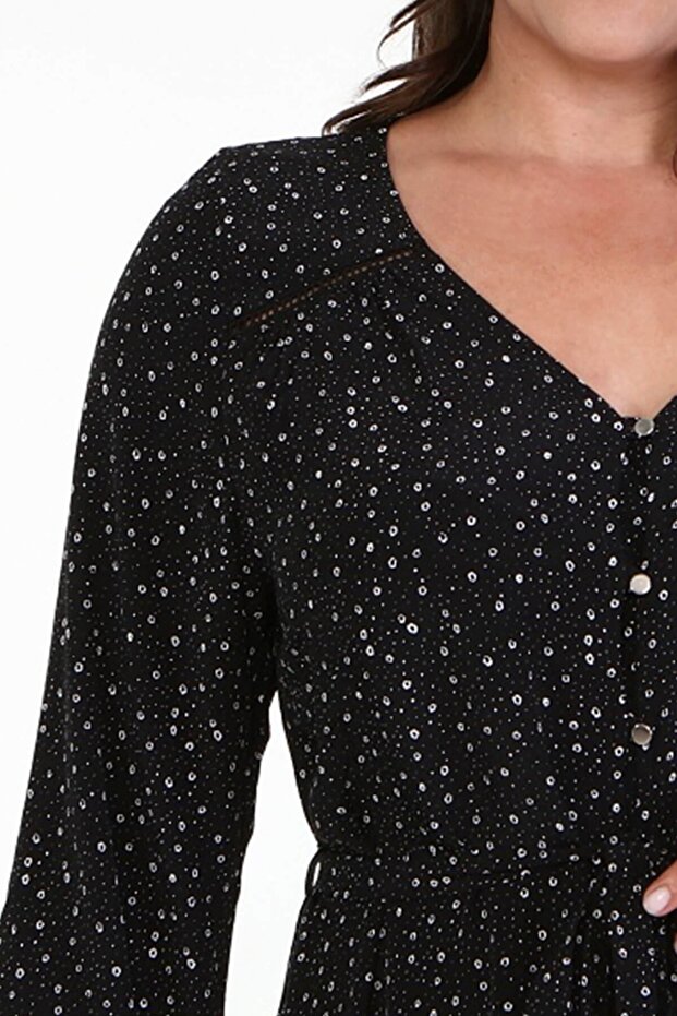 V Yaka Uzun Elbise - 5