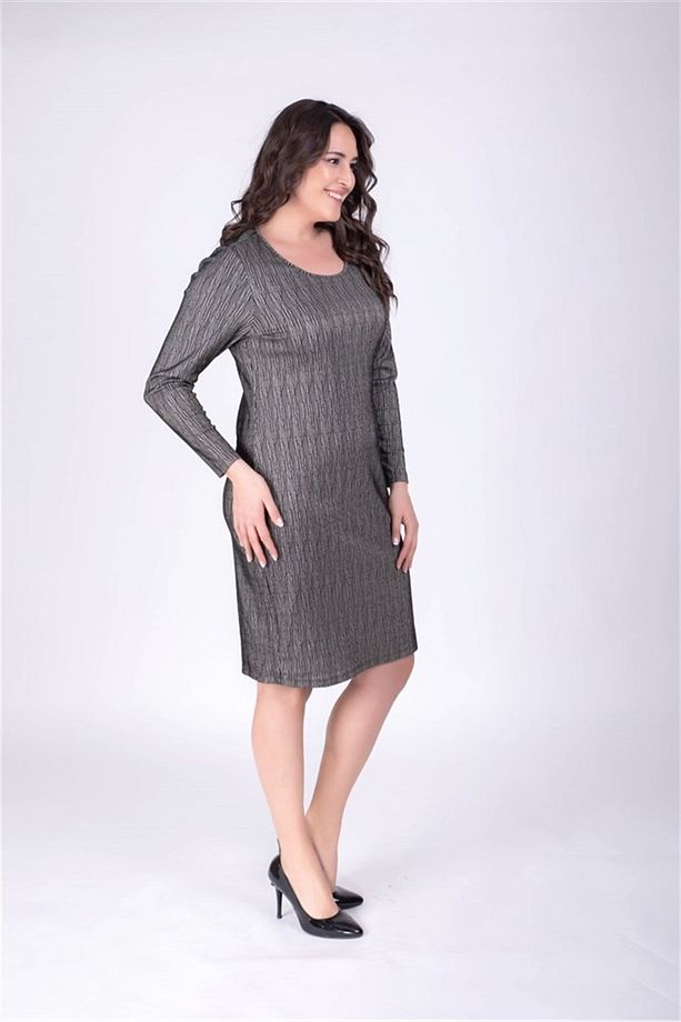 Vücuda Oturan Simli Elbise - 3