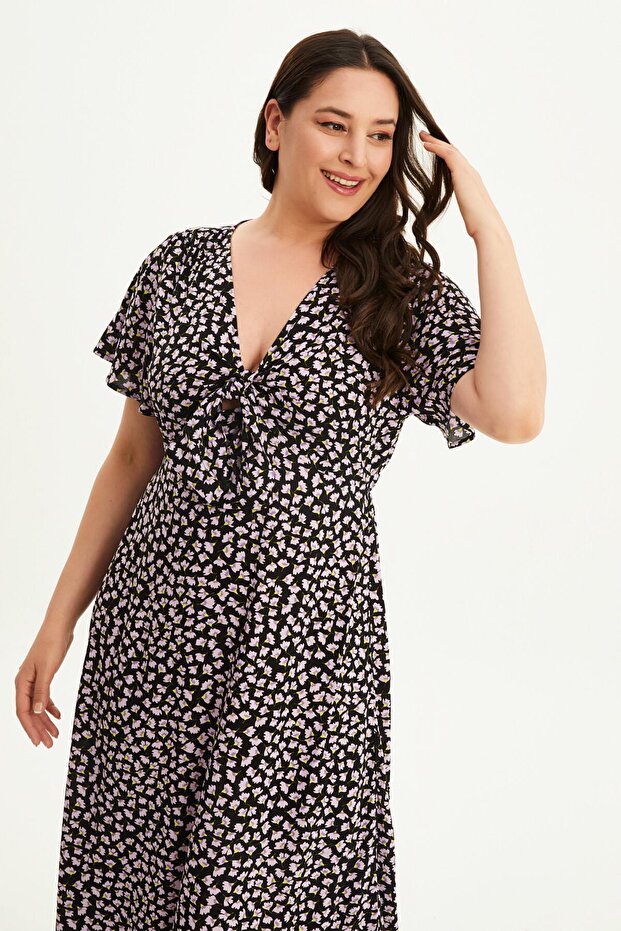 Φόρεμα με δέσιμο μπροστά - 4