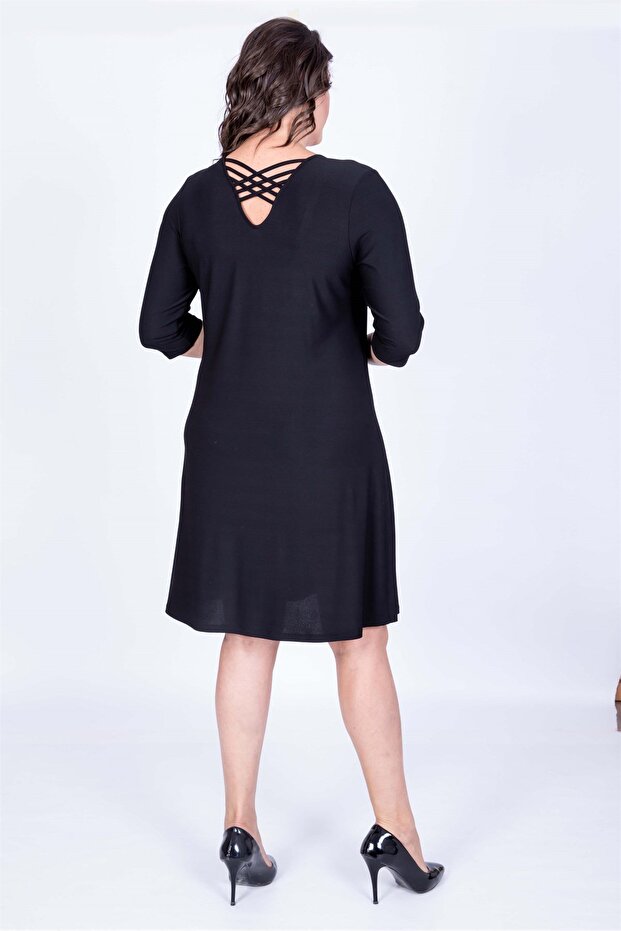 Çapraz Biyeli Elbise - 3