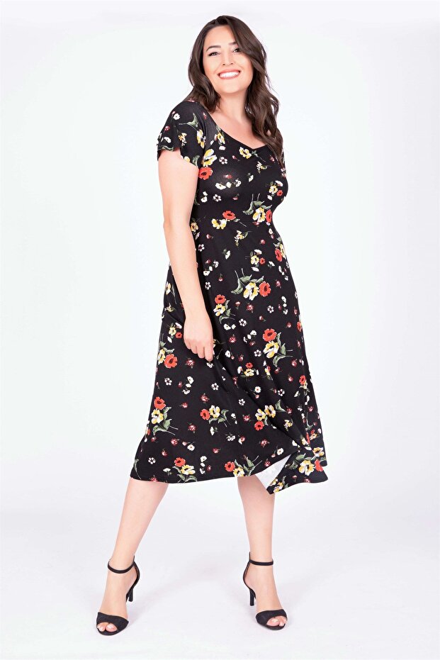 Damla Yaka Uzun Elbise - 1