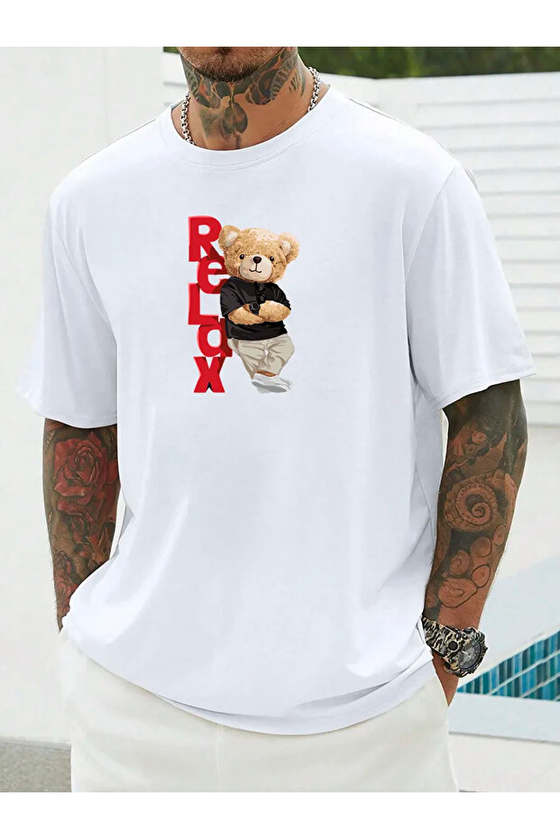 Relax Printed Crew Neck Short Sleeve Unisex T-Shirt