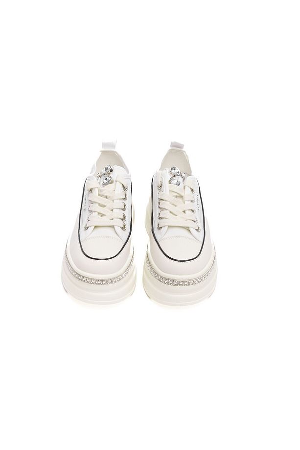 Yüksek Taban Bağcıklı Fileli Günlük Kadın Sneaker - 3