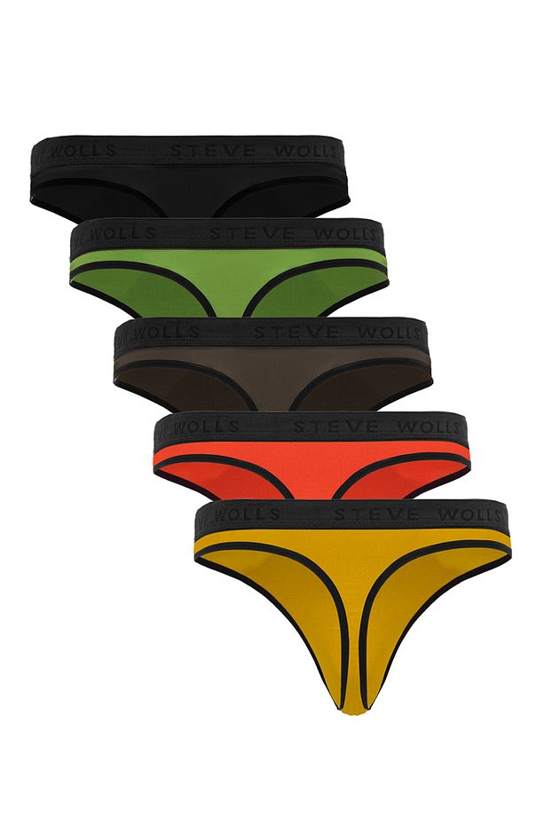 Erkek Renkli 5 Li Bambu String - 25501 - 7
