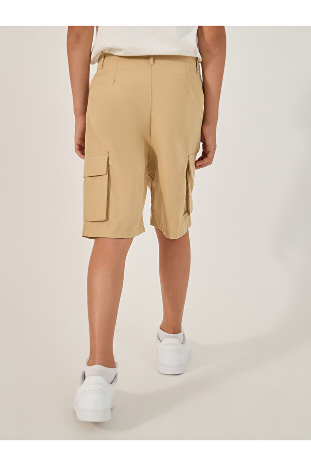 شورت سادة مع جيوب شحن - 4