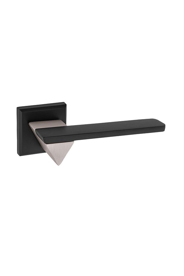 Larua Kare Rozetli Alüminyum Kapı Kolu (Oda/Yale/WC) Mat Siyah - Saten - 1