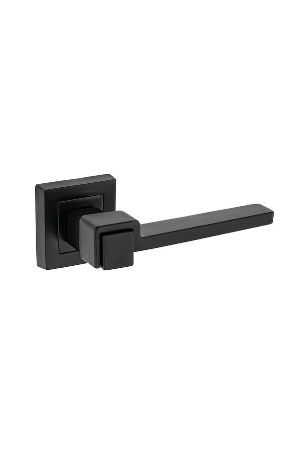 Vizyon Kare Rozetli Alüminum Kapı Kolu (Oda/Yale/WC) V2 Mat Siyah - 1