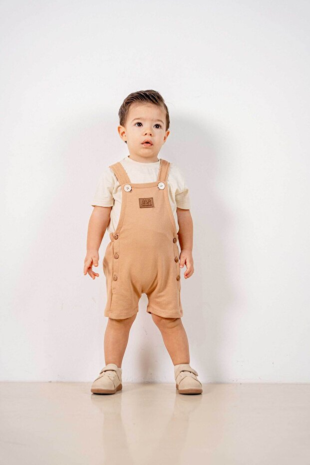 Baby Kids Natural Cotton 2-Piece Jumpsuit Set Trend Fashion Bottom Top Set