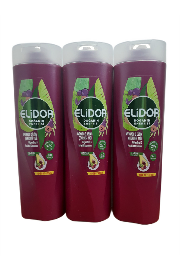 Nature's Energy Hair Care Shampoo - Avocado and Grape Seed Oil 400 Ml X 3 Pieces