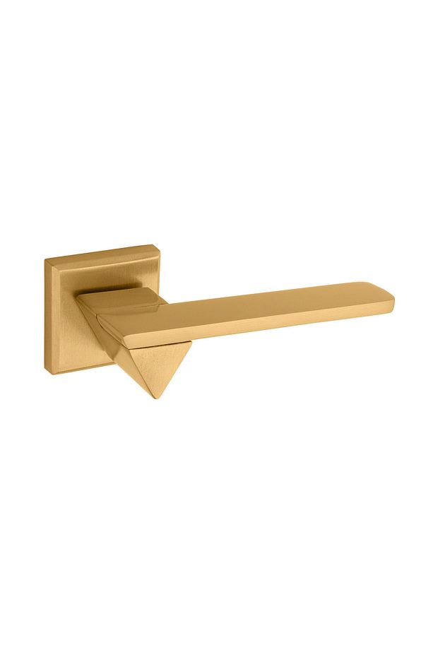 Larua Kare Rozetli Alüminyum Kapı Kolu (Oda/Yale/WC) Mat Altın - 1