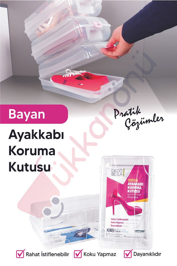 10 Adet Kadın Ayakkabı Saklama Ve Koruma Kutusu Ayakkabı Kutusu - 1