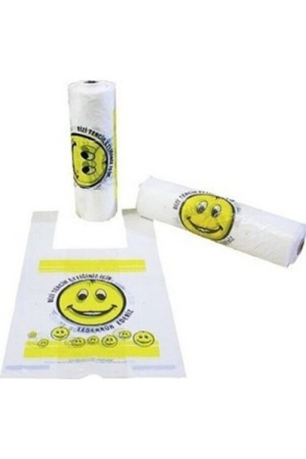 Baskılı Rulo Poşet Küçük Boy X5 Rulo Gülenyüz Baskılı Market Manav Poşeti Çöp Torbası - 2