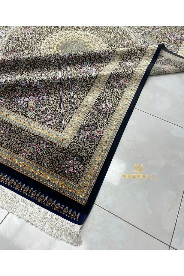 DIORA KUMKAPI 8103 A SIYAH SIYAH 150 TARAK İPEK DOKUMA MAKİNE HALISI. - 2
