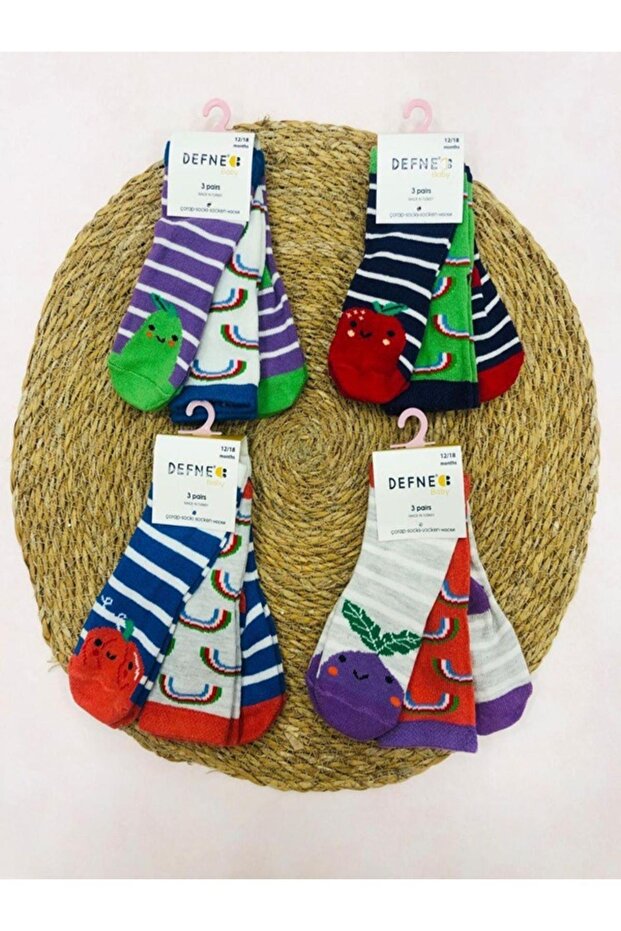 3-4 Years Months 12 Pack Baby Girl Cotton Socks