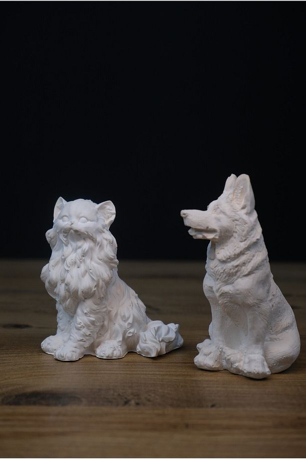 Kedi ve Köpek Biblo / Kedi ve Köpek Heykeli - 2