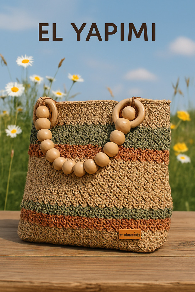 Hasır örgü kol çantası - 1