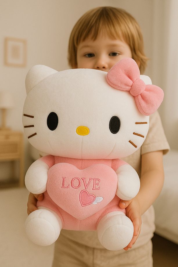 Polly Toys Hello Kitty Peluş Oyuncak Pamuk Kumaşa Yumuşak Dokuya Sahiptir - 3