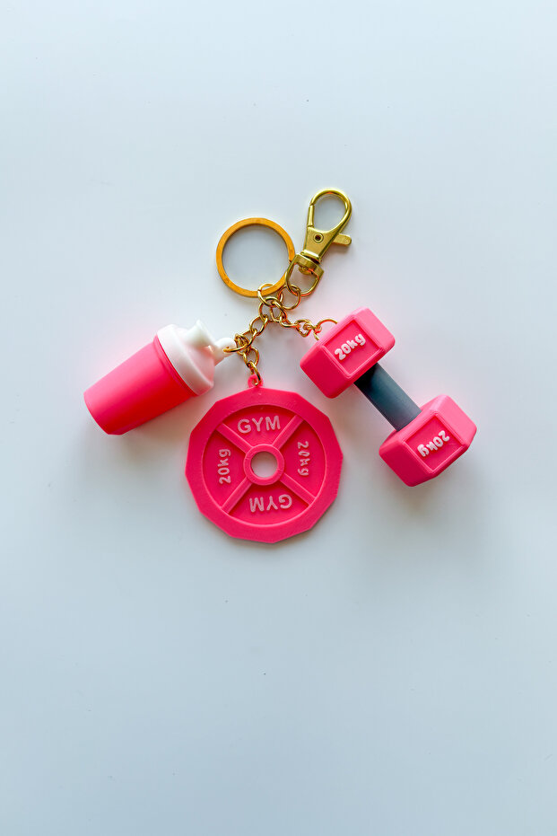 Gym Gold Chain Keychain, Bag Ornament