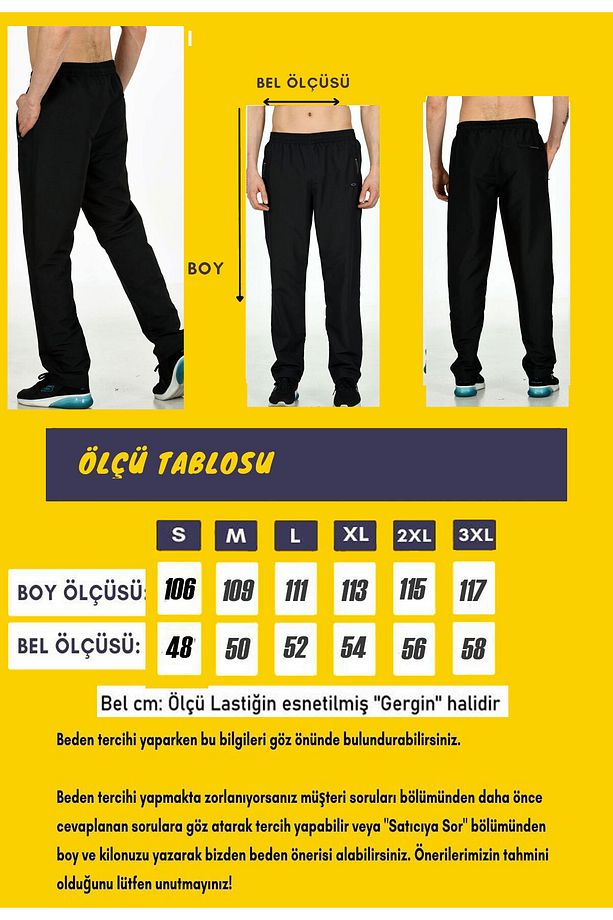 Lacivert Erkek Düz Paça Beli Lastikli Cepli Mıcropoly Kumaş Eşofman Altı Edy2415l - 8
