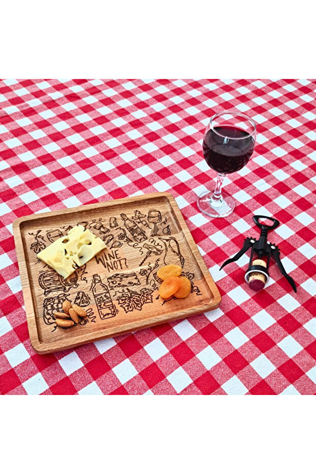 Wine Not? Temalı Ahşap Sunum Tabağı - 4