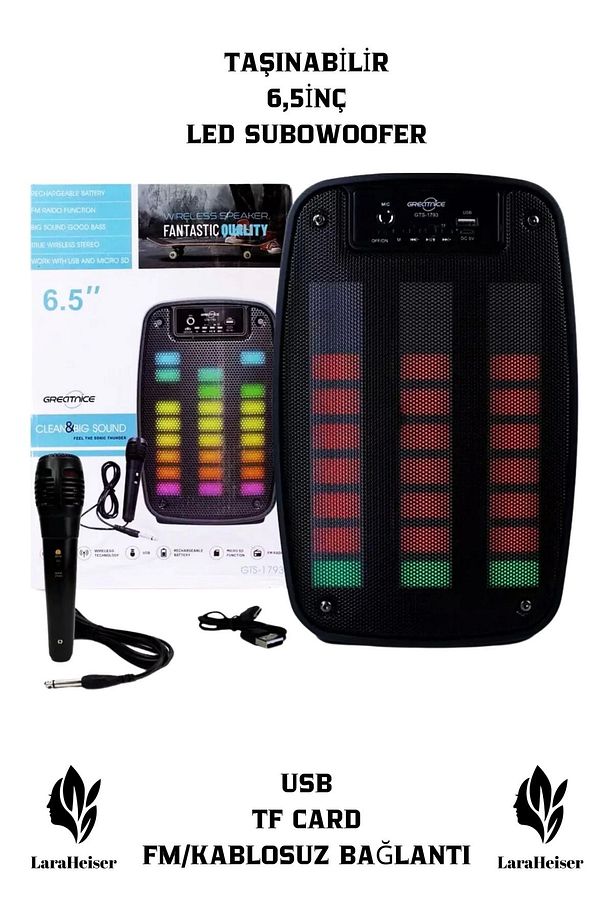 Premium Büyük Speaker Bluetooth Hoparlör Parti Karaoke Mikrofonlu Ses Bombası - 2