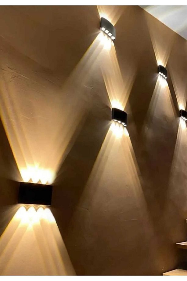 LED AYDINLATMA  Dekoratif Çift Yönlü 10W iç-dış mekan amber renk 8 adet duvar apliği - 3