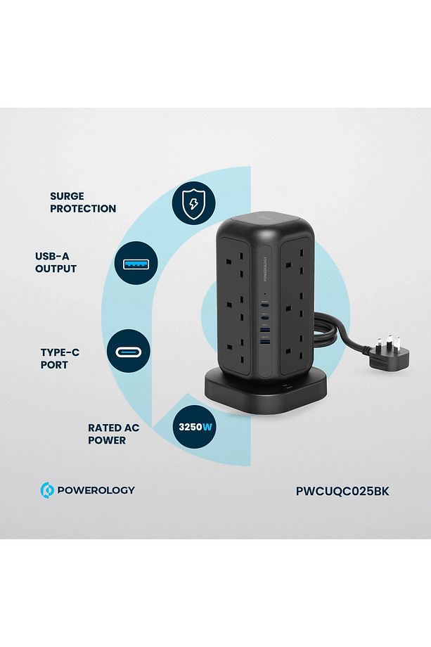 12 Prizli GaN Kule Tipi Çoklu Priz USB ve Kablosuz Şarj - 4