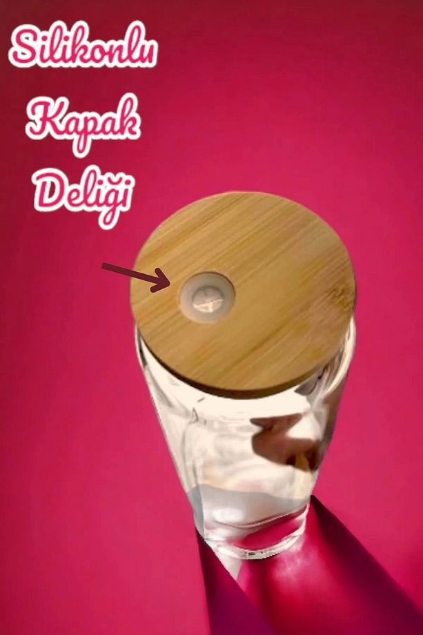 2'Li Isıya Dayanıklı Cam Pipetli Bambu Kapaklı Bubble Tea Ve Borosilikat Bardak 550 Ml. - 4