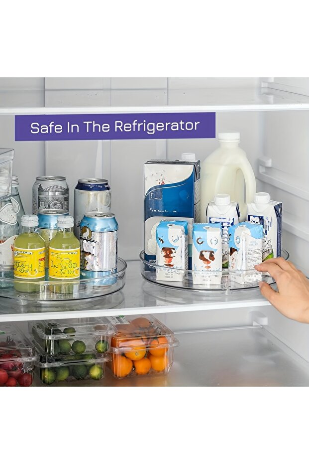 Lazy Susan Spice Rack Organizer, 360 Degree Rotating Round Lazy Susan Turntable for Cabinet, Clear - 5