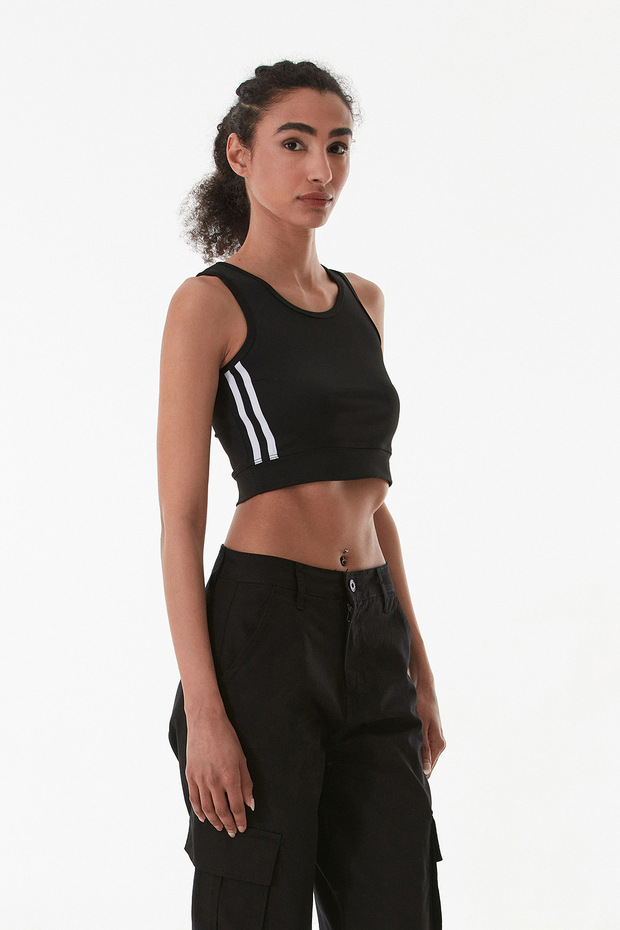 بوستير بياقة رسن مع شريط على الجانب - 5