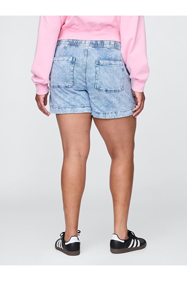 Kadın Mavi Denim Şort - 4