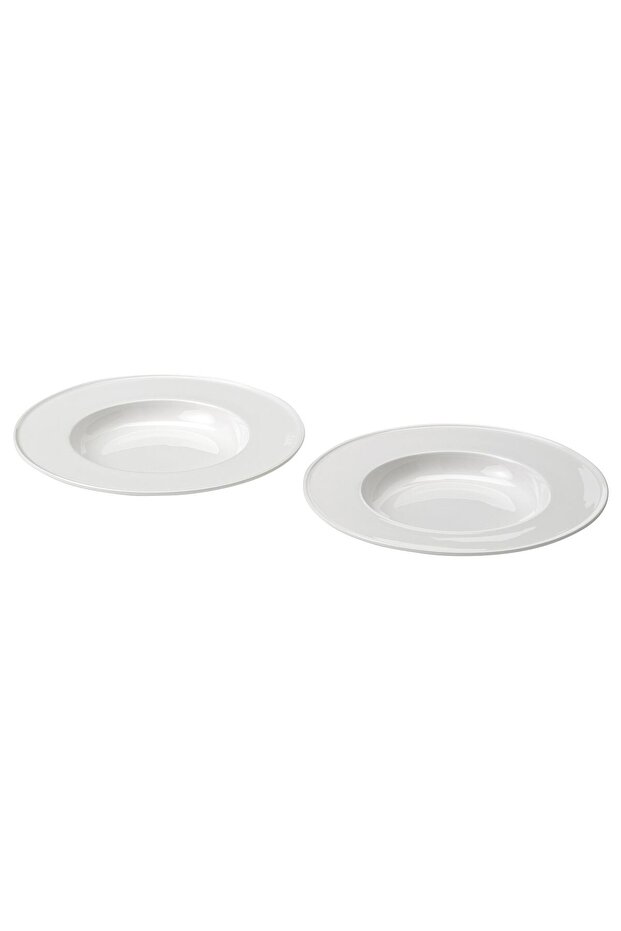 STOCKHOLM 2025 White Deep Plate 25cm (2 Pack) Fine China Dinnerware by IKEA