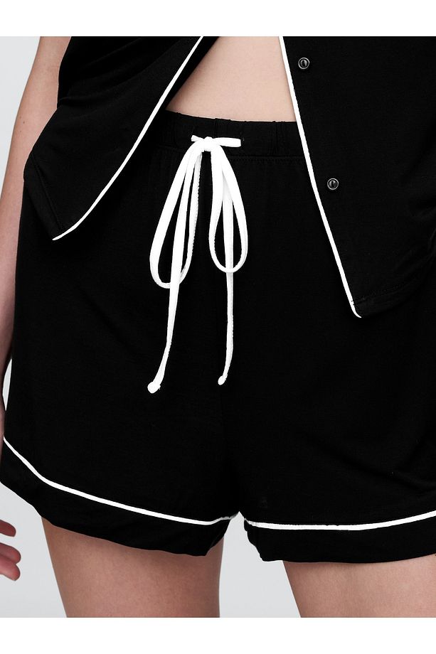Kadın Siyah Modal Pijama Şort - 4