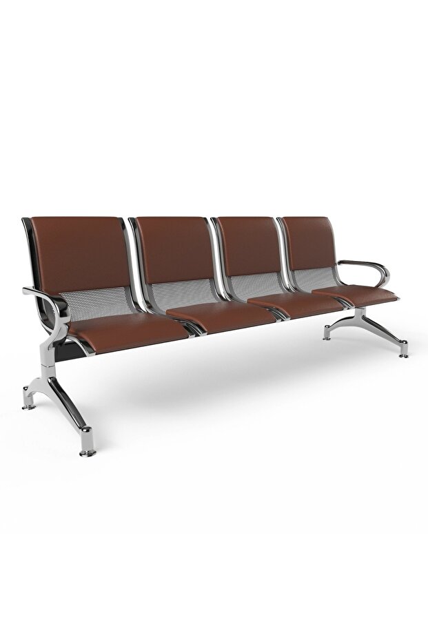 JX 4-Seater Outdoor Bench with Cushions- Brown