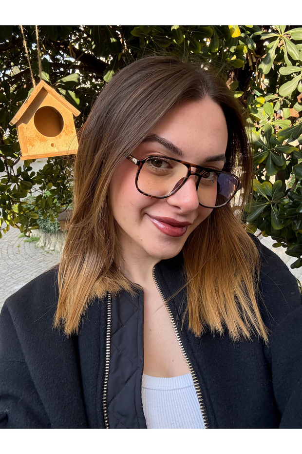 إيفا ليوبارد نمط الطيار نموذج بصري متوافق مع كتلة زرقاء نظارات واقية من الضوء الأزرق البني - 1