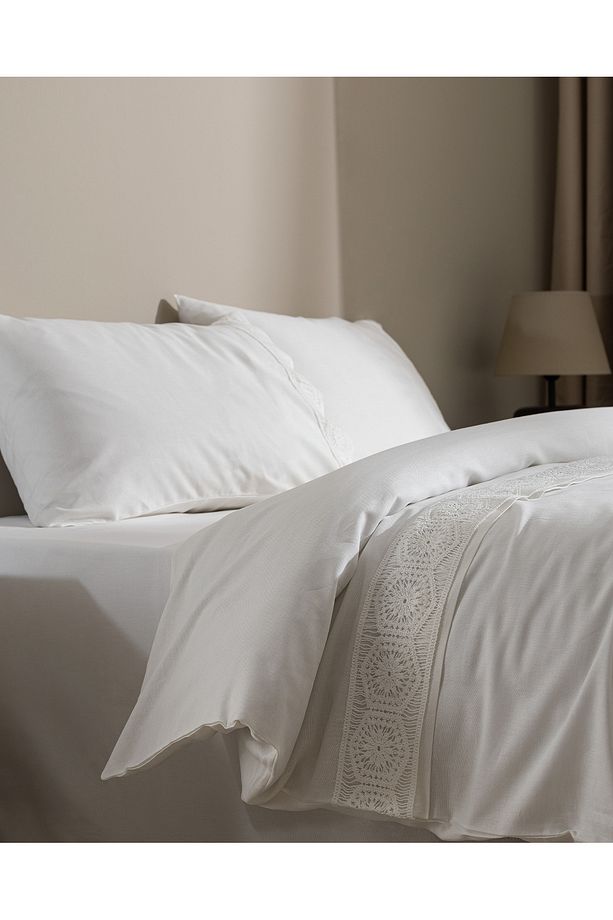 Eolya King Size %100 Pamuk Chambre Nevresim Takımı - Beyaz - 3