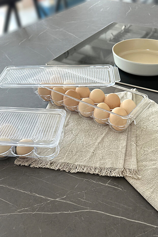 Egg Storage Container with Transparent Lid - 4