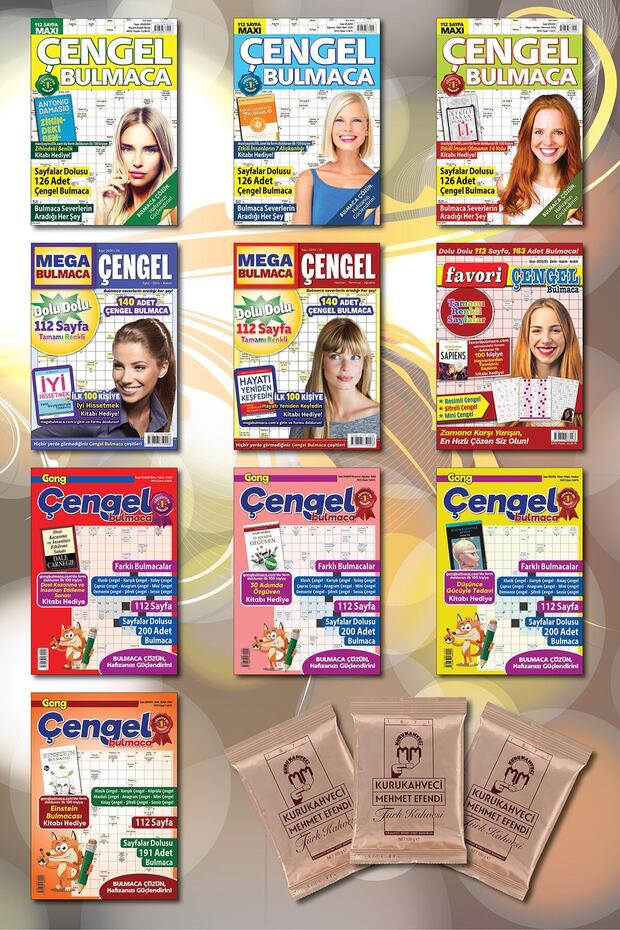 Çengel Bulmaca 10'lu Set - 3'lü Kahve Hediyeli - 1