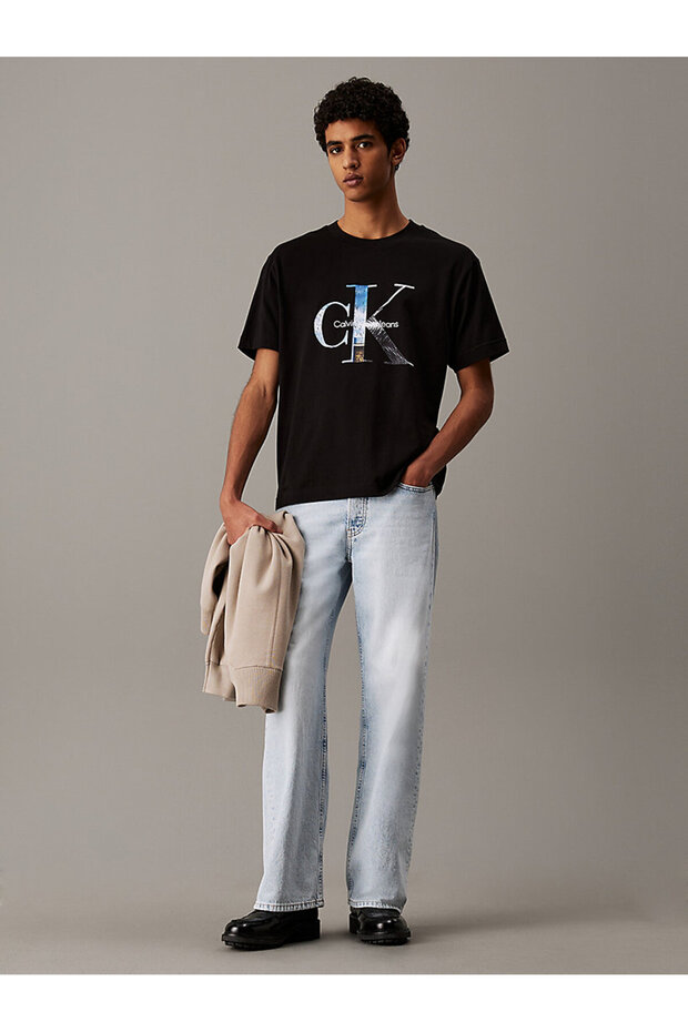 Erkek Siyah Kısa Kollu Tişört - 4