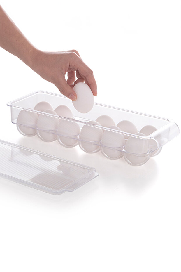 Egg Storage Container with Transparent Lid - 6