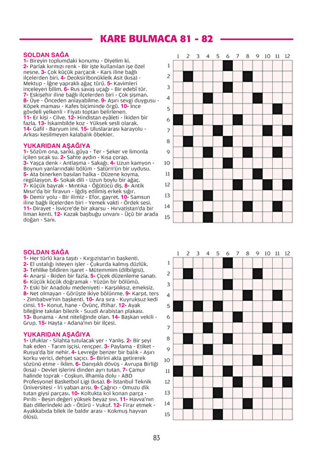 Kare Bulmaca 003 - 5