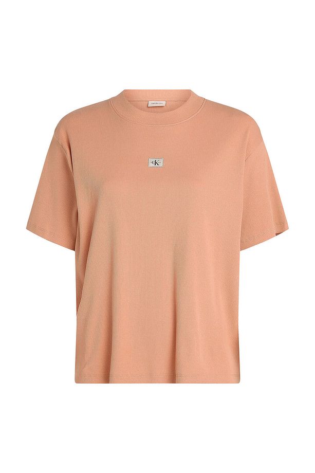 WOVEN LABEL RIB RELAXED TEE - 4