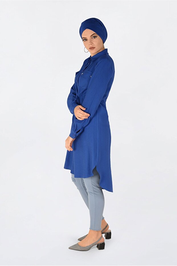 Buttoned Tunic with Button with Waist 4703 - 2