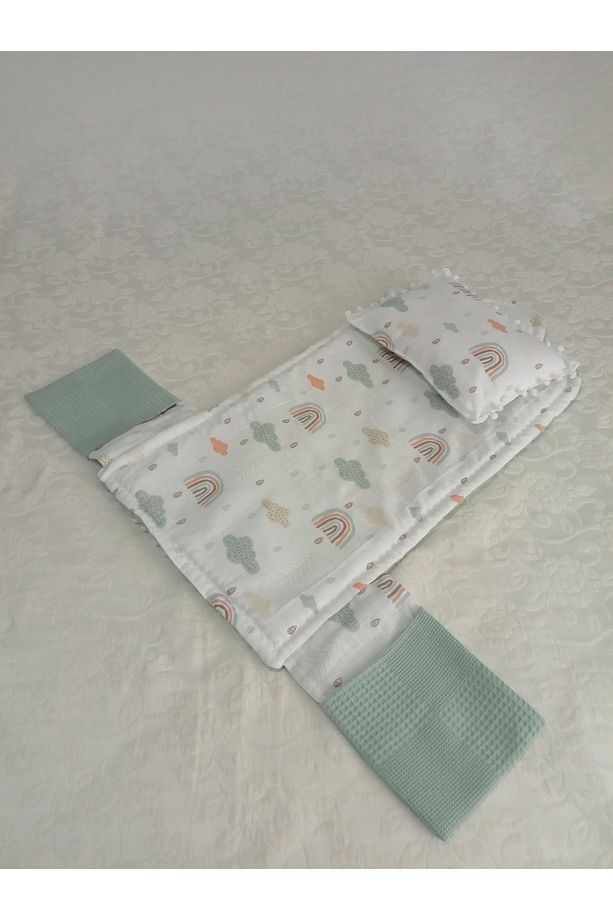 17 parçalık yuvarlak babynest seti ( muslin ve waffle pike kumaşları) - 4