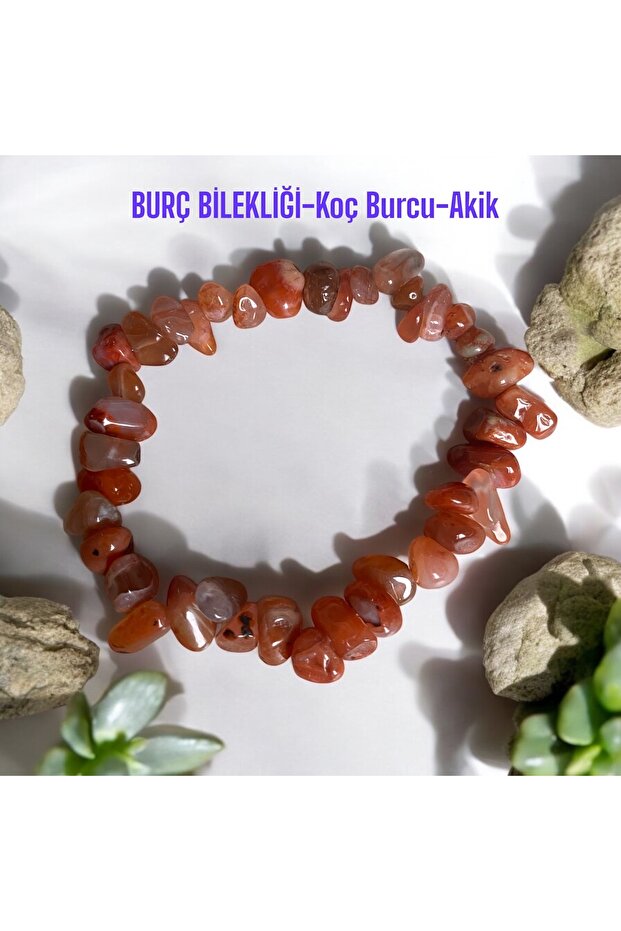 Zodiac Bracelet-Aries Sign-Achate Natural Stone-(Sent with a Cloth Bag)